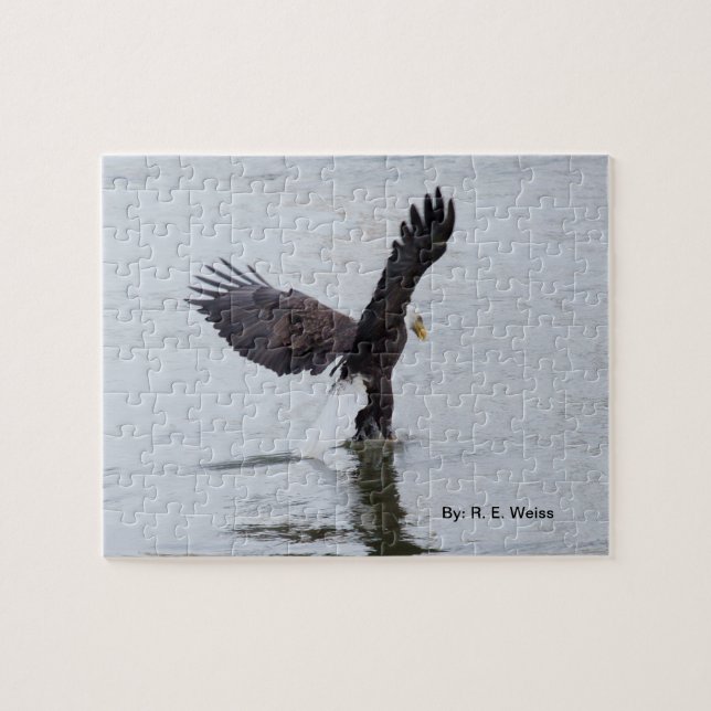 Puzzlespieladler scheint, auf Wasser zu gehen (Horizontal)