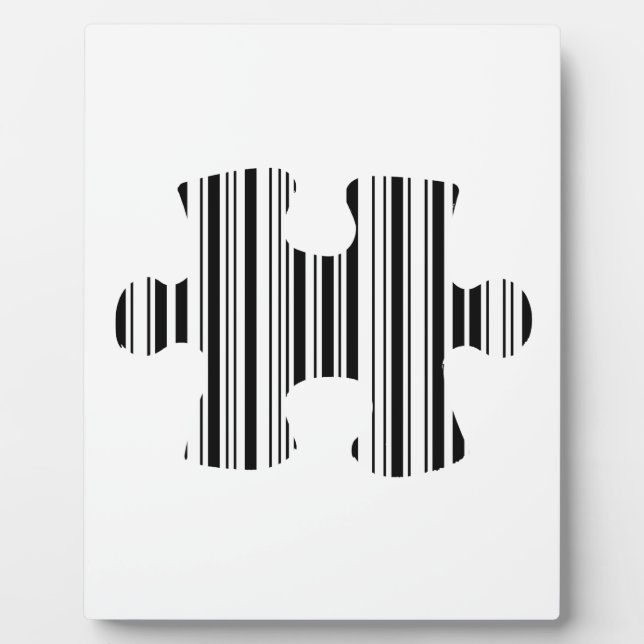 Puzzleteil-Barcode-Musterdesign Fotoplatte (Vorderseite)