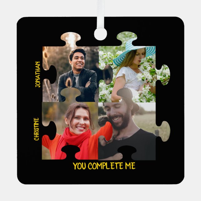 Puzzleteil-Foto Sie ergänzen mich. Ornament Aus Metall (Vorderseite)