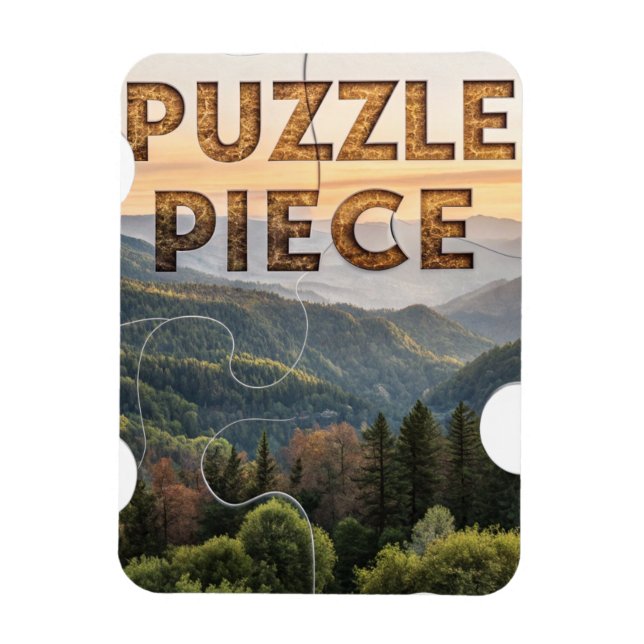 "Puzzleteil" Natur  Berg & Wald   Magnet (Vertikal)