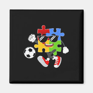 Puzzleteil spielt Fußball Autismus-Bewusstseins-Ta Magnet