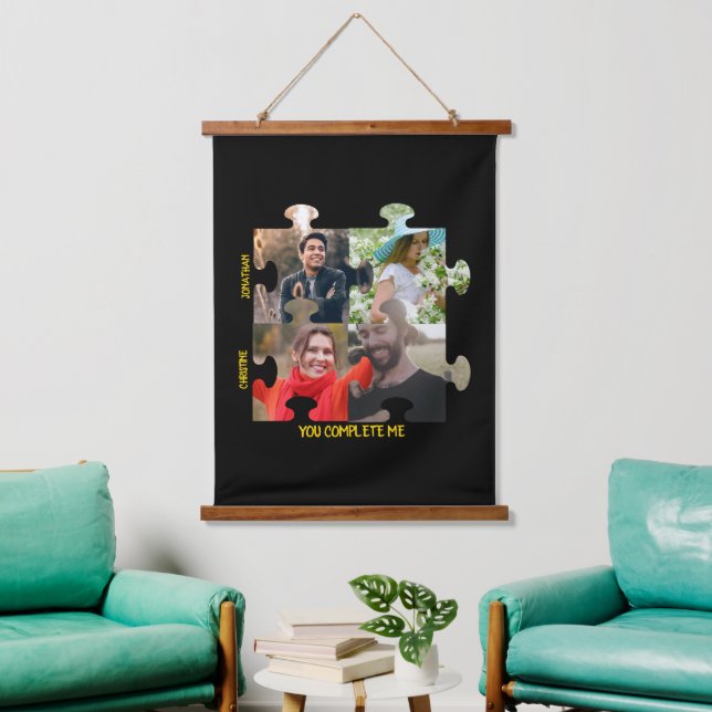 Puzzleteil Vervollständigt das Foto Wandteppich Mit Holzrahmen (Wohnzimmer)