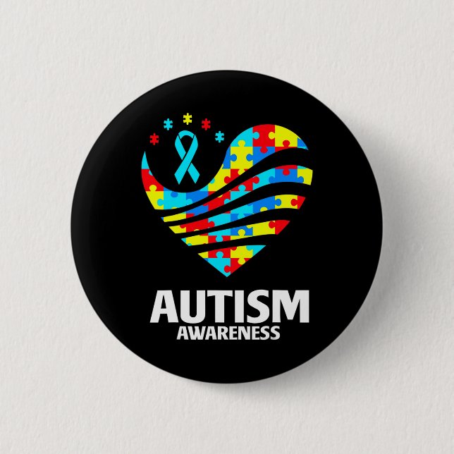 Puzzleteile Herz Autisti Button (Vorderseite)