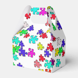 Puzzleteile mit mehrfarbigen Puzzleteilen Geschenkschachtel