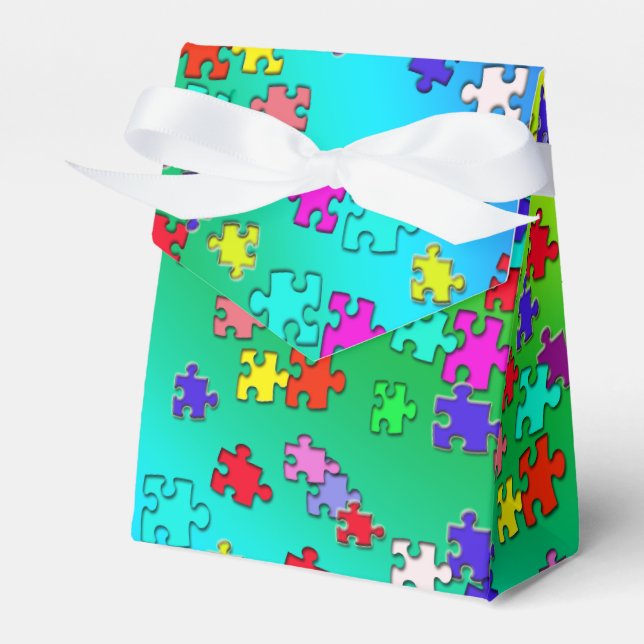 Puzzleteile mit mehrfarbigen Puzzleteilen Geschenkschachtel (Vorderseite)