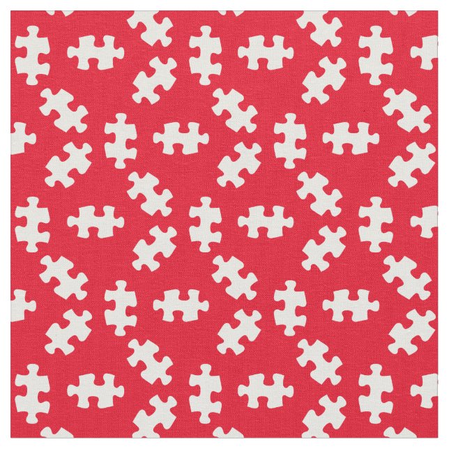 Puzzleteile rot und weiß stoff (Nahaufnahme)