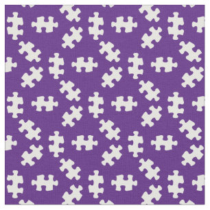 Puzzleteile Royal Lila und weiß Stoff
