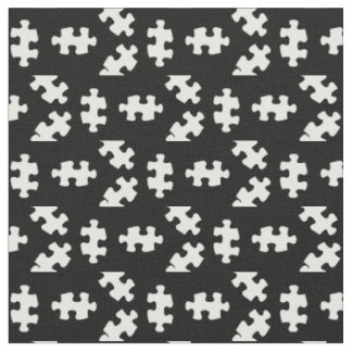 Puzzleteile Schwarz und Weiß Stoff