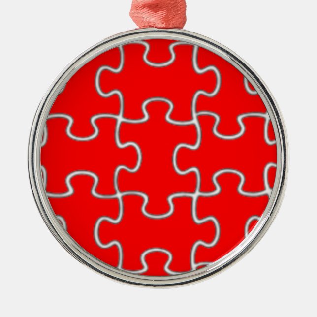 Puzzleteile Silbernes Ornament (Vorne)