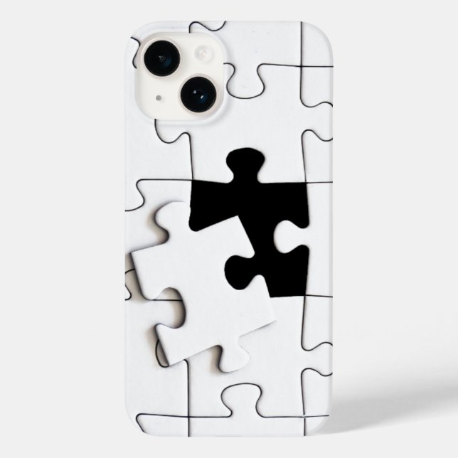 Puzzleteile spitzfindig schwarz-weiß Case-Mate iPhone 14 hülle (Rückseite)