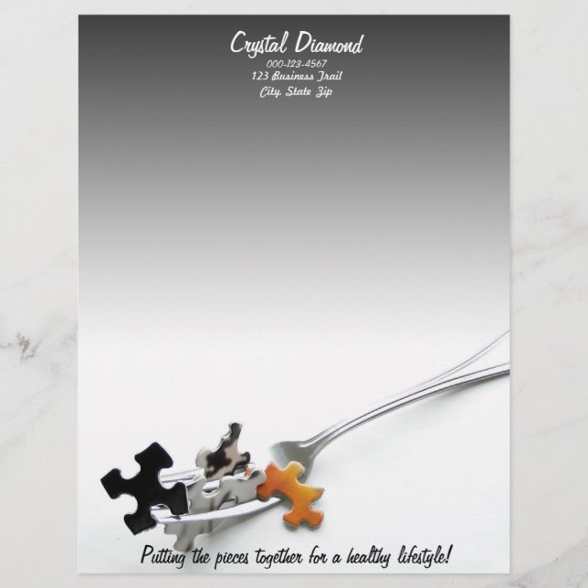 Puzzleteile und Gabel (Vorderseite)