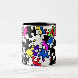 Puzzleteile Zweifarbige Tasse