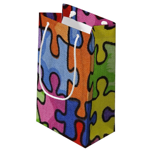 Puzzletyp Kleine Geschenktüte (Rückseite Schrägansicht)