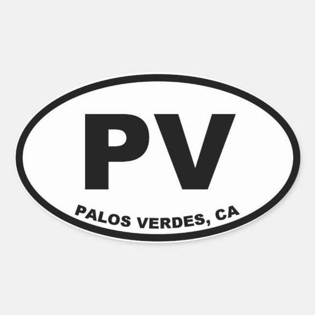 PV Palos Verdes Oval Ovaler Aufkleber (Vorderseite)