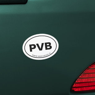 PVB Ponte Vedra Beach Florida Euro Oval Auto Magnet