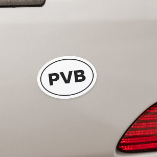 PVB Ponte Vedra Beach Florida Euro Oval Auto Magnet