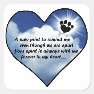 PW Print Memorial Gedicht Quadratischer Aufkleber