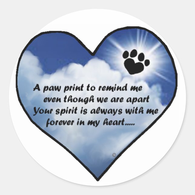 PW Print Memorial Gedicht Runder Aufkleber (Vorderseite)