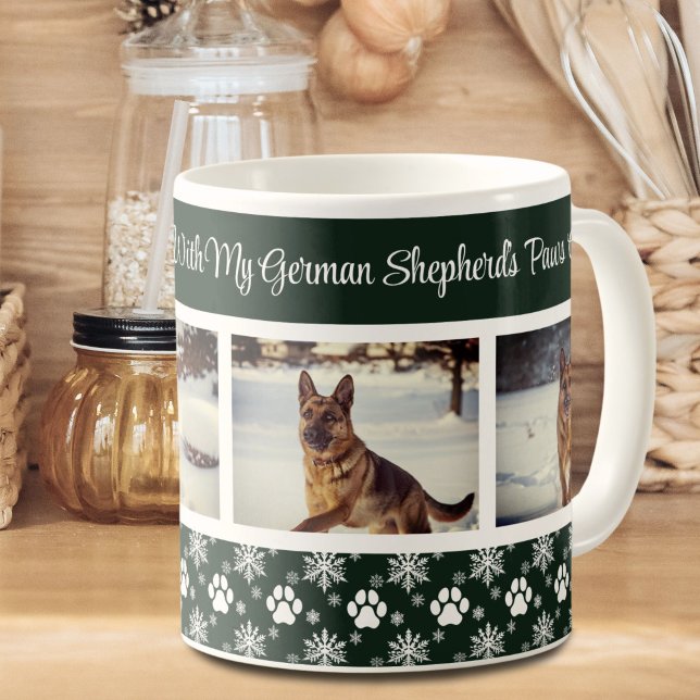 Pw Print Pattern Forest Green 4 Hund Foto Kaffeetasse (Von Creator hochgeladen)