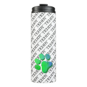 PW Print Pet NAME Muster farbenfroh Moderne Fun Thermosbecher