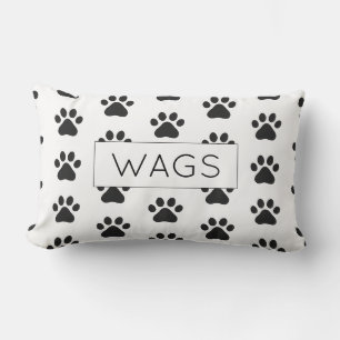 PW Print Pet NAME Wohngestaltung Schwarz-weiß Spaß Lendenkissen