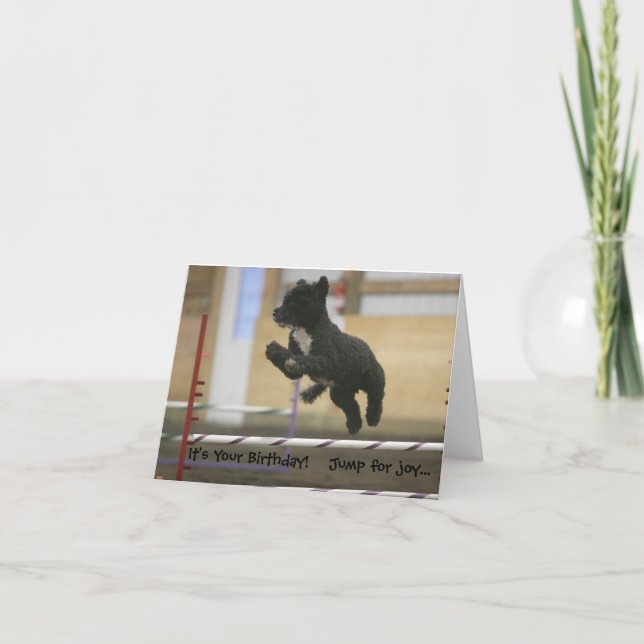PWD Agility Jump Geburtstagskarte Karte (Vorderseite)