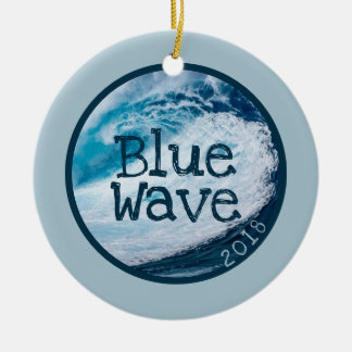 PWDP blaue Wellenverzierung Keramik Ornament