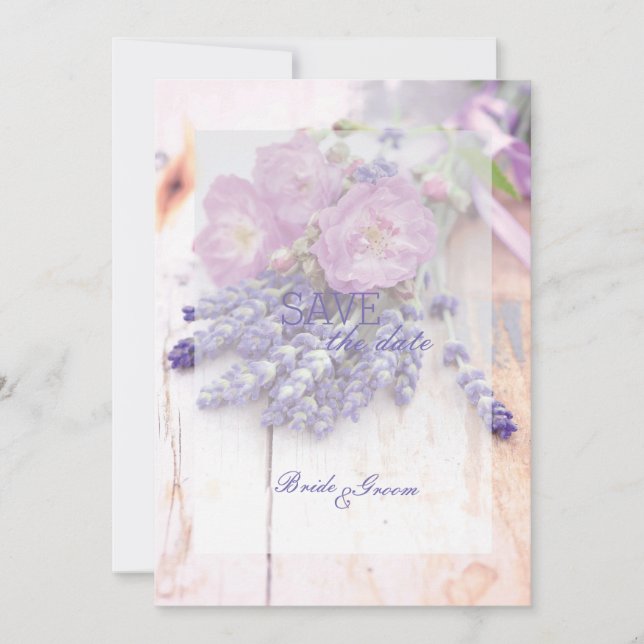 PWild Rose & Lavender Summer Blume Save the Date (Vorderseite)