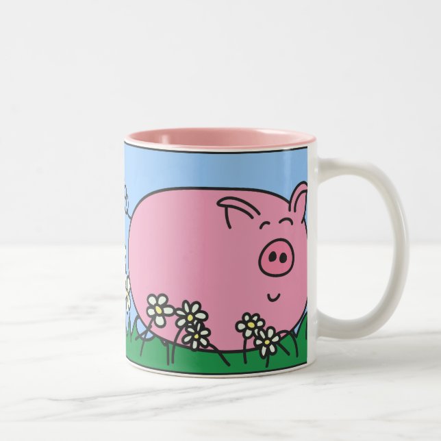 Pyggie in der Gänseblümchen-rechtshändigen Tasse (Rechts)