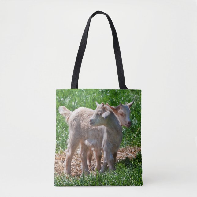 Pygmäen-Ziege-Kids überall auf der Drucktasche Tasche (Vorderseite)