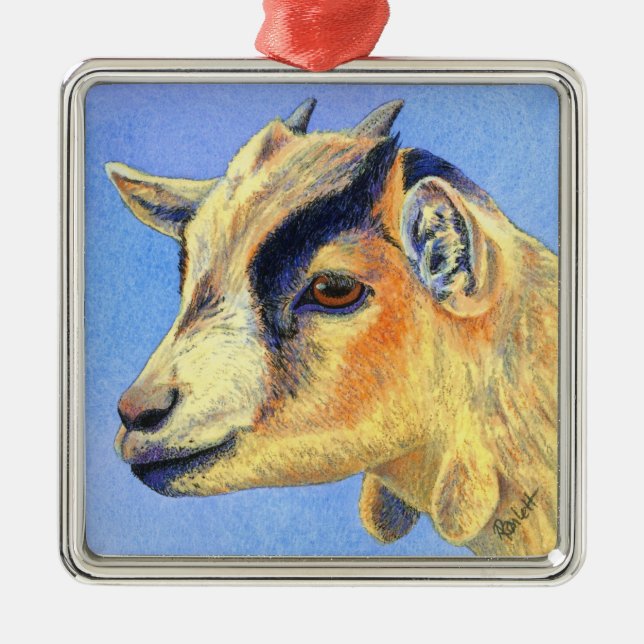 Pygmy Goat Ornament Aus Metall (Vorne)