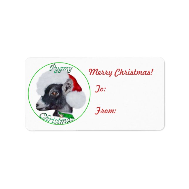 Pygmy Goat Weihnachtsgeschenk Tag Sticker Adressaufkleber (Vorne)