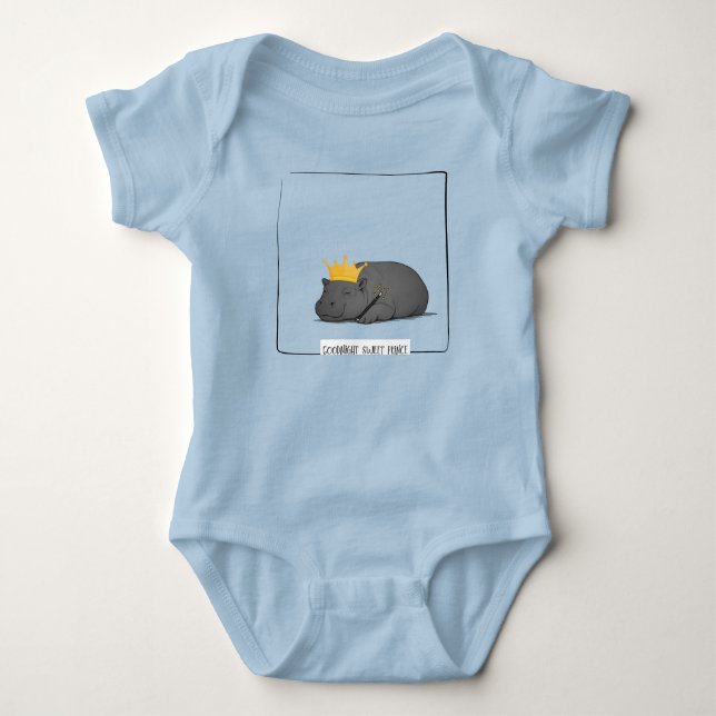 Pygmy Hippo Baby Body Suit Baby Strampler (Vorderseite)