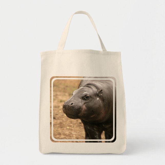 Pygmy Hippo Grocery Tote Bag Tragetasche (Vorne)