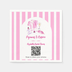 Pyjama & Prosecco-Brautjunggesellinnenabschied QR- Serviette