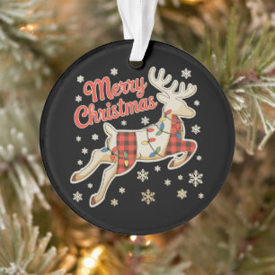 Pyjama Rouge à Carreaux Renne Buffle Joyeux Noël