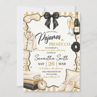 Pyjama- und Prosecco-Silvesterparty Einladung
