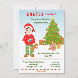 Pyjamas et cookies Invitation de fête d'anniversai