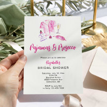 Pyjamas und Prosecco Brautparty Rosa Streifen