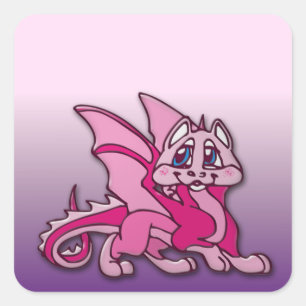 Pynky der Drache Quadratischer Aufkleber