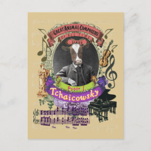 Pyotr Tchaicowsky Cow Animal Composer Tchaikovsky Postkarte