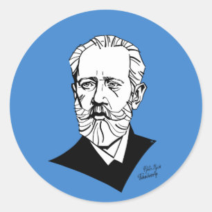 Pyotr Tchaikovsky Runder Aufkleber