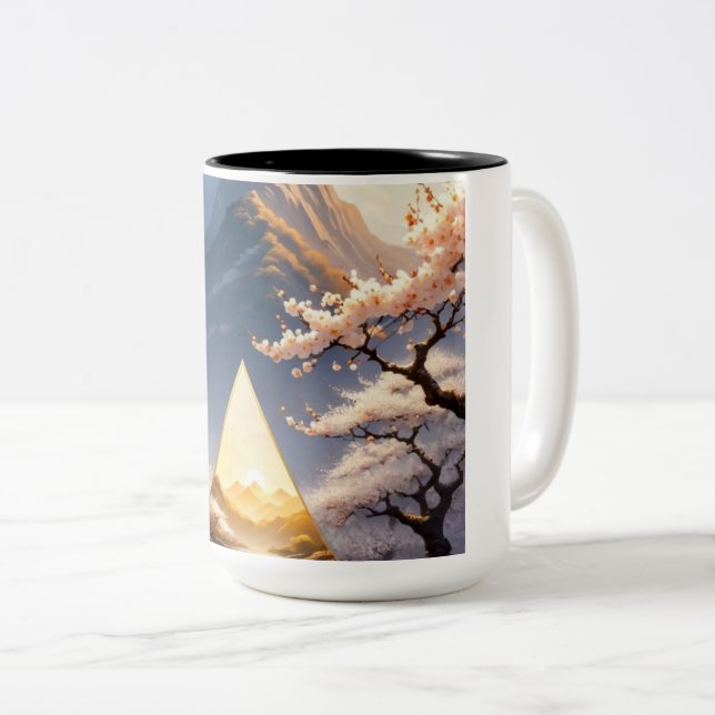 Pyramid Blossom Zweifarbige Tasse (VorderseiteRechts)
