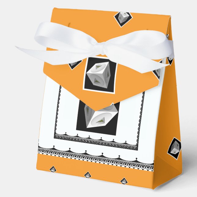 Pyramid Cube Blk White Orange Geschenkschachtel (Vorderseite)
