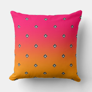 Pyramid Cube Repeat Pink Yellow Kissen