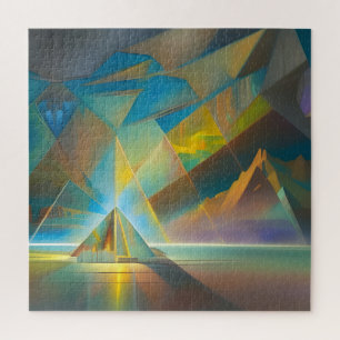 Pyramid Landscape Geometric Abstract Design