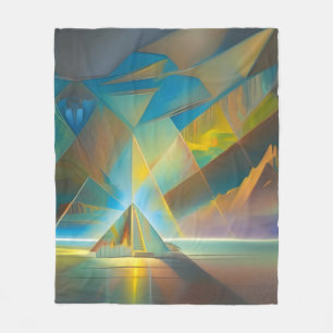 Pyramid Landscape Geometric Abstract Design Fleecedecke
