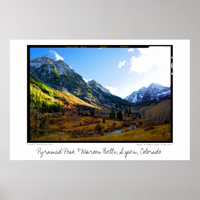 Pyramid Peak & Maroon Bells, Aspen, Colorado Poster (Vorne)