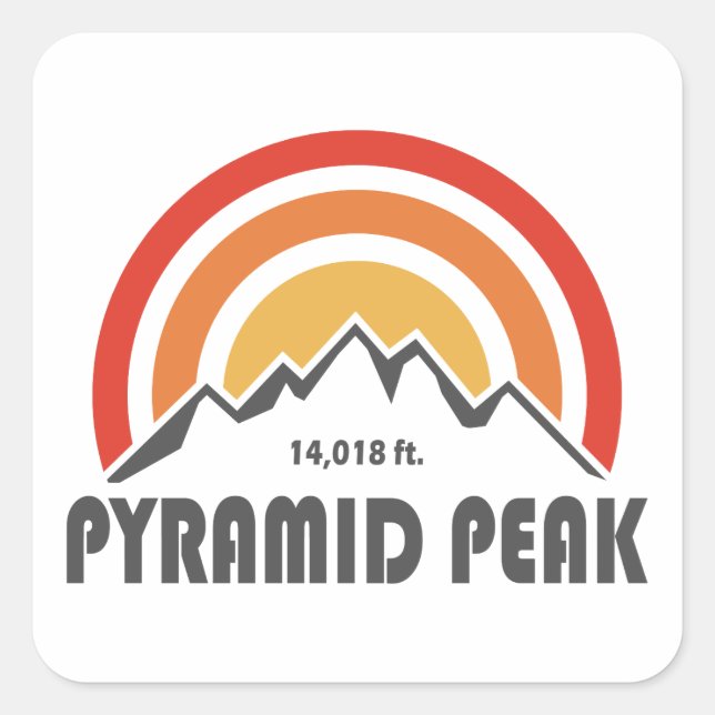 Pyramid Peak Quadratischer Aufkleber (Vorderseite)