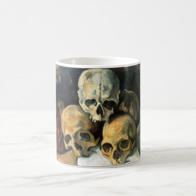 Pyramide der Schädel Paul Cezanne Kaffeetasse (Mittel)